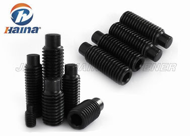 Vis de machine noires d'acier inoxydable d'acier au carbone DIN 915, vis à tête cylindrique à empreinte métrique avec le point de chien