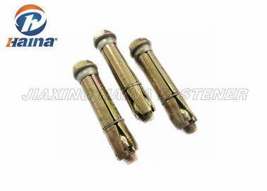 Quatre boulon galvanisé jaune résistant de l'acier au carbone Gr.4.8 de Shell M10 de morceau