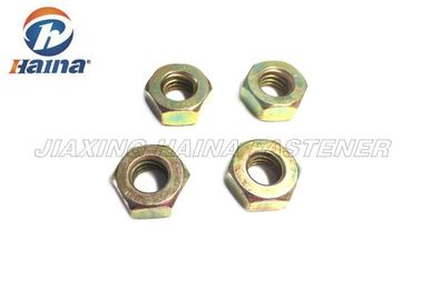 Tête hexagonale Nuts adaptée aux besoins du client d'acier au carbone avec la finition jaune DIN 934 de zinc