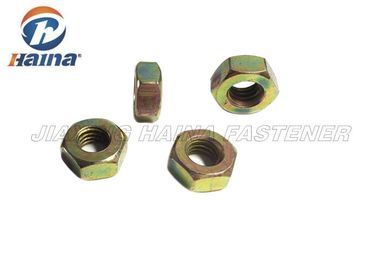 Tête hexagonale Nuts adaptée aux besoins du client d'acier au carbone avec la finition jaune DIN 934 de zinc