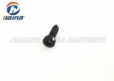 Main droite faite sur commande extérieure noire de vis à tête cylindrique à empreinte d'hexagone d'attaches
